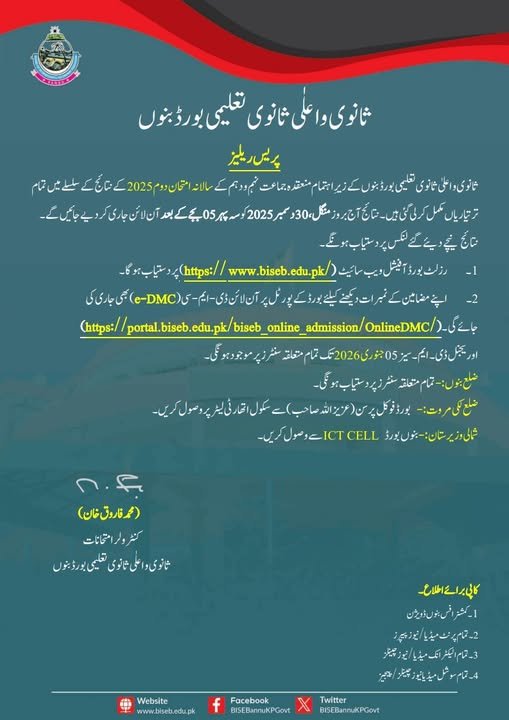 Bise Bannu Improvement Result