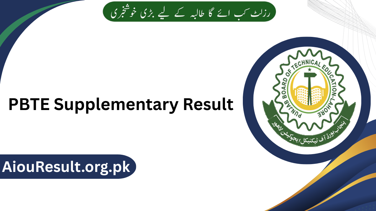 PBTE Supplementary Result 2026 Date @pbte.edu.pk